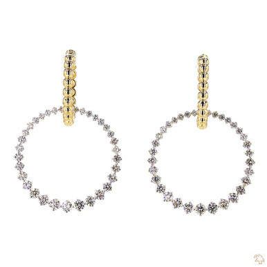Graduated Lab Grown Diamond Drop Hoop Earrings