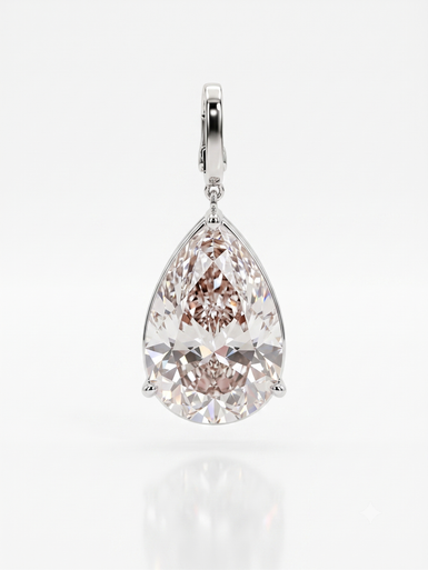 Pear Lab Grown Diamond Charm Necklace