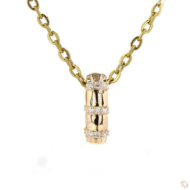Slim Round Lab Grown Diamond Charm Necklace