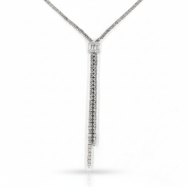 Lab Grown Diamond Tennis Lariat Necklace
