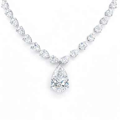 Fancy Pear Solitaire Lab Grown Diamond Necklace