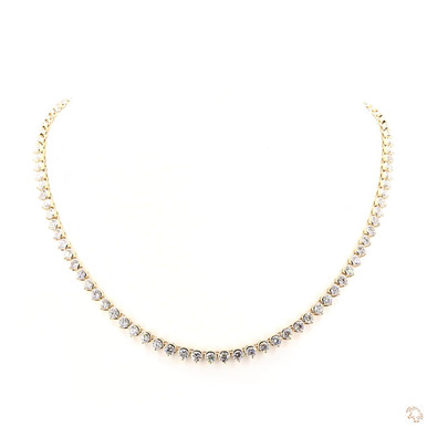 Half Bezel Tennis Lab Grown Diamond Tennis Necklace