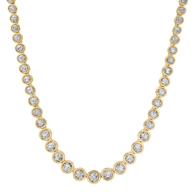 Round Bezel Lab Grown Diamond Necklace