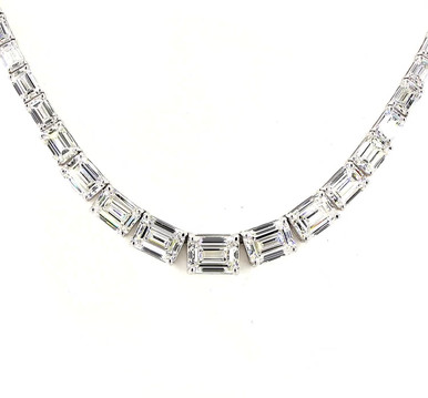 Emerald Graduating East West Lab Grown Diamond Graduated Necklace