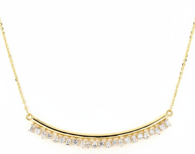 Multi-Shape Dangling Bar Lab Grown Diamond Necklace