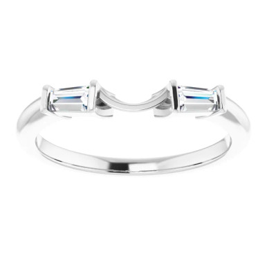 Delaney Curved Baguette Diamond Wedding Ring (1/5 TCW)