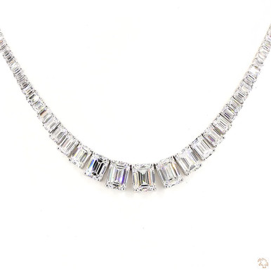 Emerald Graduating North South Lab Grown Diamond Graduated Necklace