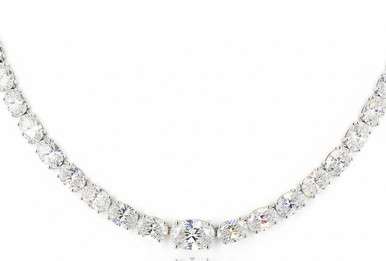 Oval Graduated Lab Grown Diamond Graduated Necklace