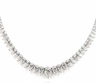 Pear Graduated Lab Grown Diamond Necklace