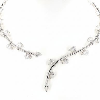 Pear Fancy Lab Grown Diamond Statement Necklace