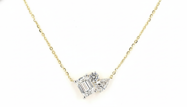 Criss Cushion Round Pear Lab Grown Diamond Pendant Necklace