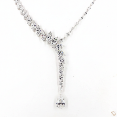 Marquise Arc Pear Drop Lab Grown Diamond Statement Necklace