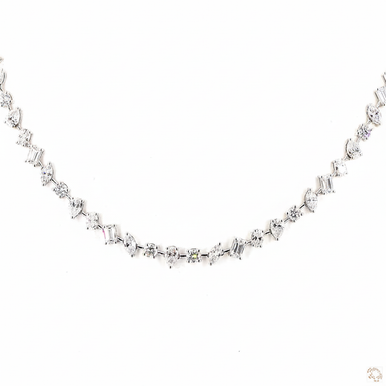 Multi-Shape Tilted Lab Grown Diamond Necklace