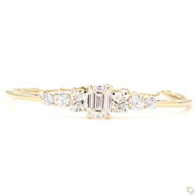 Emerald Round Lab Grown Diamond Bangle Bracelet