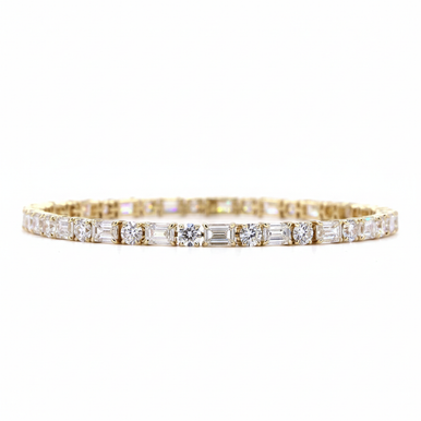 Tennis Emerald Round Lab Grown Diamond Tennis Bracelet