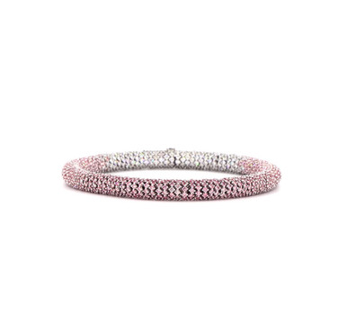 360 Pink & White Gemstone & Lab Grown Diamond Tennis Bracelet