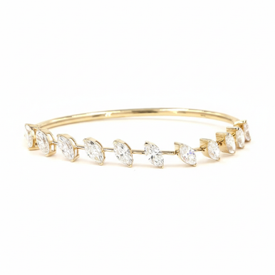 Half Bangle Half Marquise Lab Grown Diamond Bracelet