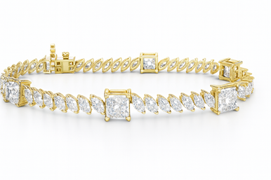 Tilted Marquise With Princess Lab Grown Diamond Tennis Bracelet