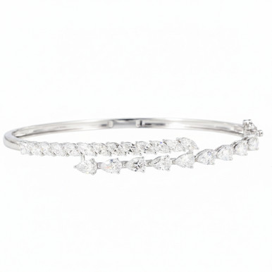 Pear Marquise Overlap Lab Grown Diamond Bangle Bracelet