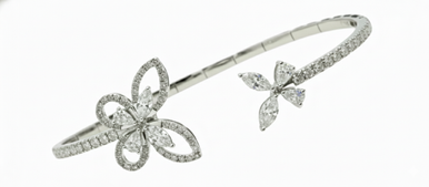 Butterfly Lab Grown Diamond Bangle Bracelet