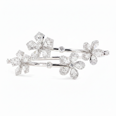 Flower Lab Grown Diamond Bangle Bracelet