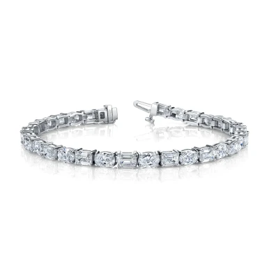 Tennis Emerald Oval Lab Grown Diamond Tennis Bracelet