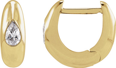 14K Yellow Gold Vermeil 1/3 CTW Lab-Grown Diamond 11.3 mm Hoop Earrings
