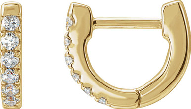 14K Yellow Gold Vermeil Lab-Grown Diamond U-Hoop Earrings