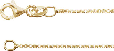 18K Yellow Gold Vermeil 1 mm Diamond-Cut Box Chain