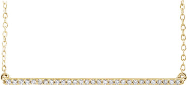 14K Yellow Gold Vermeil Lab-Grown Diamond Bar 16-18" Necklace