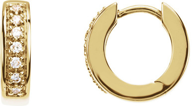 14K Yellow Gold Vermeil 1/6 CTW Lab-Grown Diamond 12.24 mm Hoop Earrings