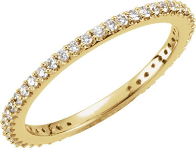 14K Yellow Gold Vermeil 1/3 CTW Lab-Grown Diamond Stackable Ring (Sizes 4-8)