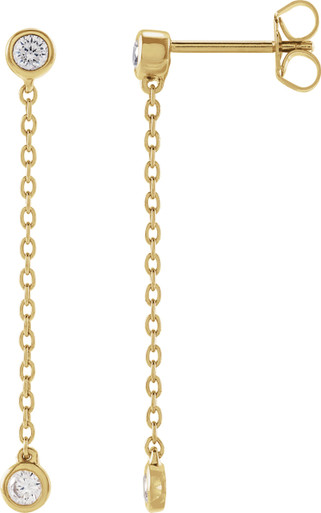 14K Yellow Gold Vermeil 1/4 CTW Lab-Grown Diamond Chain Earrings