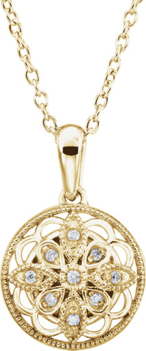 14K Yellow Gold Vermeil .05 CTW Lab-Grown Diamond 18" Necklace