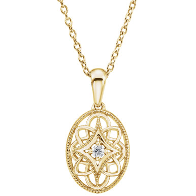14K Yellow Gold Vermeil .03 CT Lab-Grown Diamond 18" Necklace