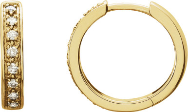 14K Yellow Gold Vermeil 1/5 CTW Lab-Grown Diamond 14 mm Hoop Earrings