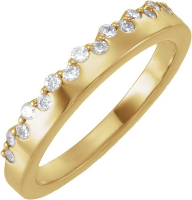 14K Yellow Gold Vermeil 1/3 CTW Lab-Grown Diamond Stackable Ring