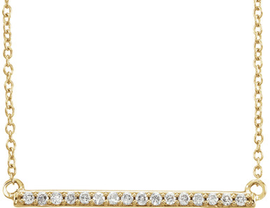 14K Yellow Gold Vermeil 1/6 CTW Lab-Grown Diamond Bar 16-18" Necklace