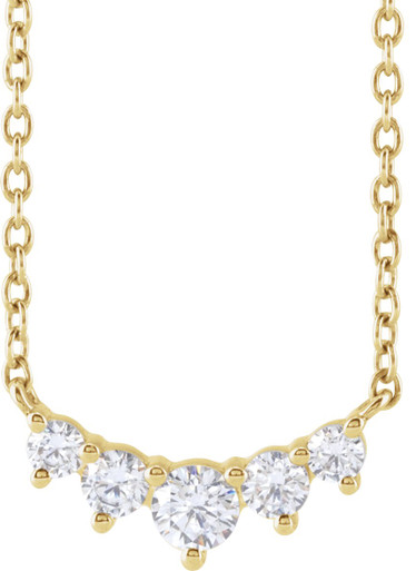 14K Yellow Gold Vermeil 1/3 CTW Lab-Grown Diamond Graduated 18" Necklace