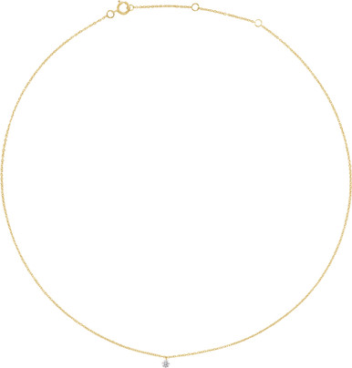 14K Yellow Gold Vermeil 1/6 CT Lab-Grown Diamond Solitaire 16-18" Necklace