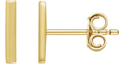 14K Yellow Gold Vermeil Vertical Bar Earrings