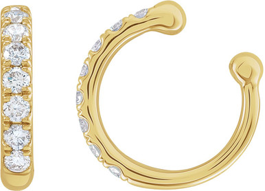 14K Yellow Gold Vermeil 1/6 CTW Lab-Grown Diamond Ear Cuff