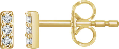 14K Yellow Gold Vermeil .05 CTW Lab-Grown Diamond Bar Earrings