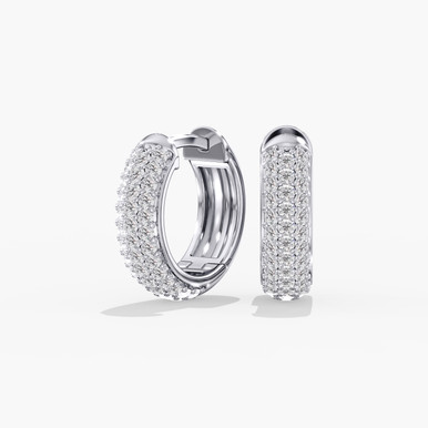 Pave 14K Gold Lab Grown Diamond Huggie Hoop Earrings (1/2 TCW)