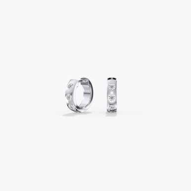 Flush Set 14K Gold Lab Grown Diamond Huggie Hoop Earrings (1/4 TCW)