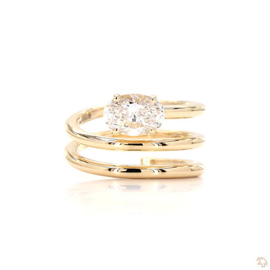 Oval Lab Grown Diamond Coil Wrap Ring