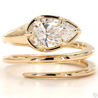 Pear Lab Grown Diamond Coil Wrap Ring