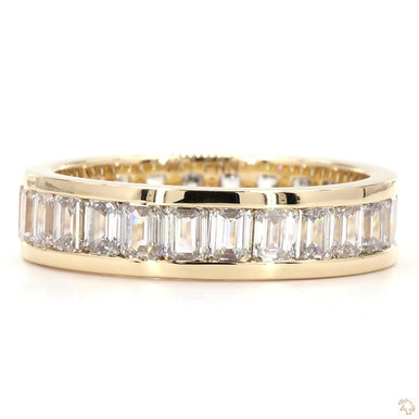 Emerald Cut Channel Set Lab Grown Diamond Eternity Band