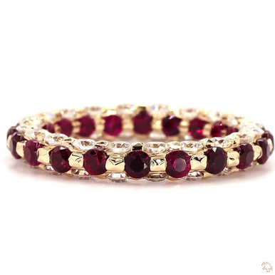 Ruby & Lab Grown Diamond 360 Eternity Band