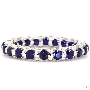 Sapphire & Lab Grown Diamond 360 Eternity Band